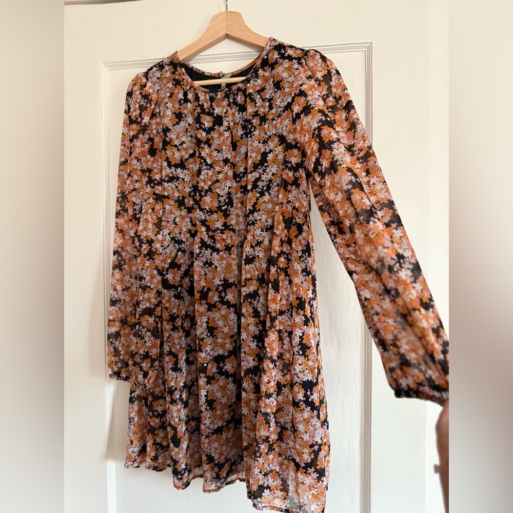 Sanctuary Floral Long-Sleeve Babydoll Dress – XS